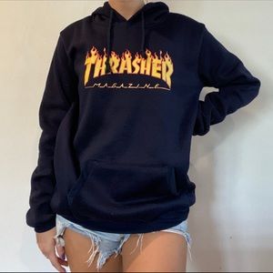 Thrasher navy blue hoodie